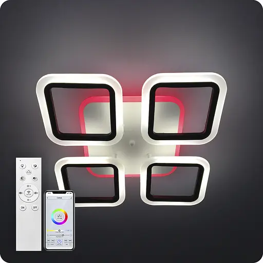 Люстра светодиодная 517 Light 3color с пультом 72Вт Черный (01372) - фото 5