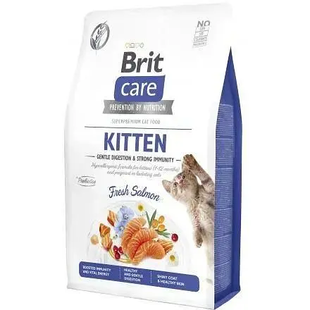 Сухий корм Brit Care Cat by Nutrition Kitten Gentle Digestion Immunity для котят с лососем 2 кг - фото 1