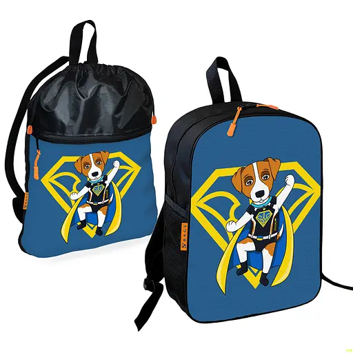 Шкільний рюкзак дитячий Пес Патрон + Сумка для взуття спортивної форми рюкзак-мішок для хлопчика (01803)