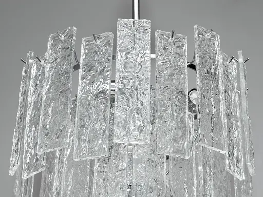 Люстра підвіс з скляними елементами на 4 лампи, колір хром - фото 4