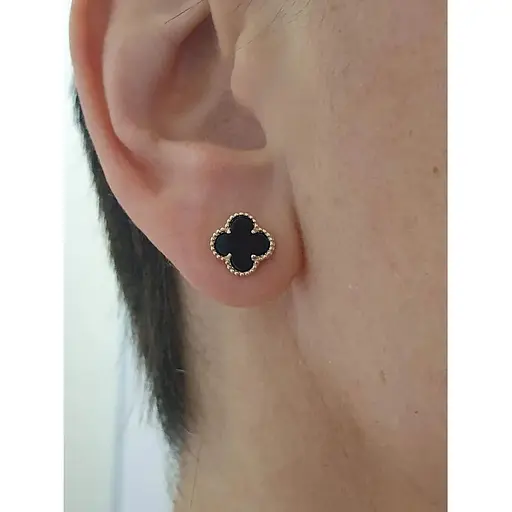 Золоті сережки-пуссети Платон Конюшина з агатом. 1С127/67Б - фото 2