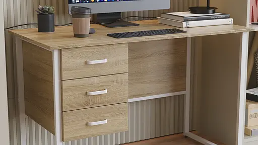 Комп'ютерний стіл Ferrum-decor Гаррі 75x120x70 білий ДСП Дуб Сонома 16мм (FRD-101002)