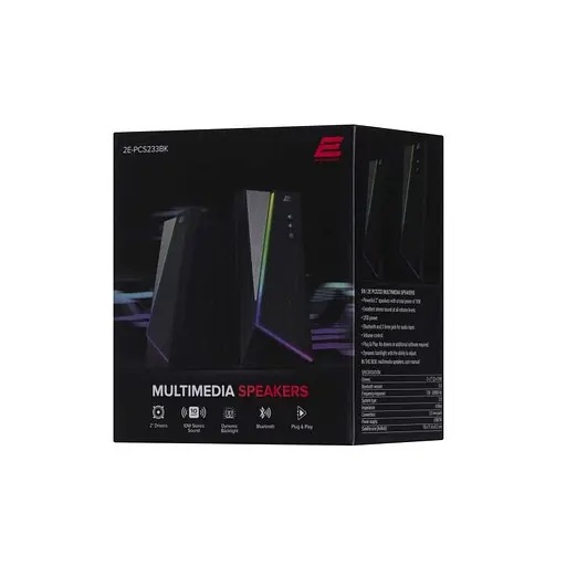 Акустическая система 2E PCS233 RGB, 2.0, USB, Black - фото 5