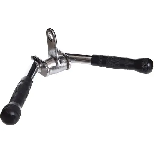 Ручка для верхньої тяги York Fitness V-подібна на трицепс з обертовим підвісом та гумовими рукоятками, хром