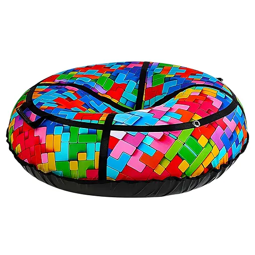Надувні санки-тюбінг "Абстракція" 1.2 м Т33872 — з міцного матеріалу, з ручками та тросом
