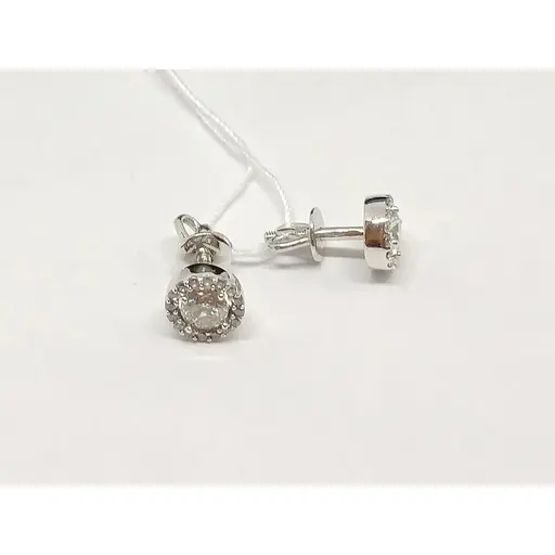 Золоті сережки-пуссети Favoritum з фіанітами. 211358_2Б - фото 2