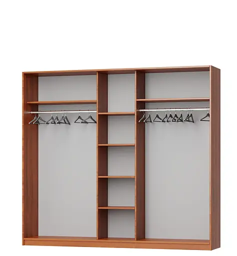 Шафа-купе тридверна MebelStar Стандарт AL 2ДСП/Дзеркало 230x60x210 см Аляска сірий (MBS-2961) - фото 2