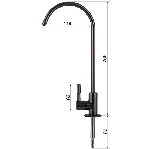 Кран для обратного осмоса Globus Lux Lazer GLLR-55M-GP встроенный одноручный поворотный для кухни графитовый - фото 5