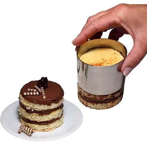 Набір круглих форм для викладки гарніра і салату (3 штуки в комплекті) Ø 10/8/6 см H 4.7 см (3 шт.), Kitchen Master Сріблястий 81772 - фото 5