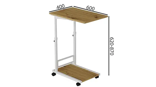 Стол приставной Ferrum-decor Френа 62x40x60 металл Белый ДСП Дуб Артизан 16мм (FRD-102517) - фото 3