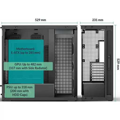 Корпус Arctic Xtender Mirror Black (ACPCC00018A) без блока питания - фото 13