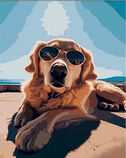 Набір для розпису по номерах Пес на відпочинку, Strateg, 30x40 см, SS6737