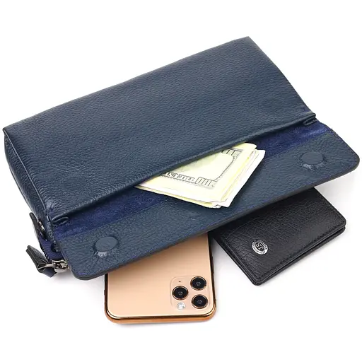 Клатч кожаный мужской Canpellini 22,5х14х4 см sum0022429 - фото 6