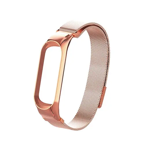 Ремешок для фитнес-браслета Boorui для Xiaomi Mi Band 7 миланская петля розовое золото - фото 2