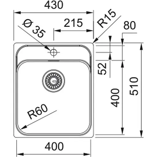Кухонная мойка Franke Smart, нерж.сталь, прямоугольник, без крыльев, 430х510мм, чаша - 1, монтаж заподлицо, SRX 210-40 TL, нерж полиров. - фото 3
