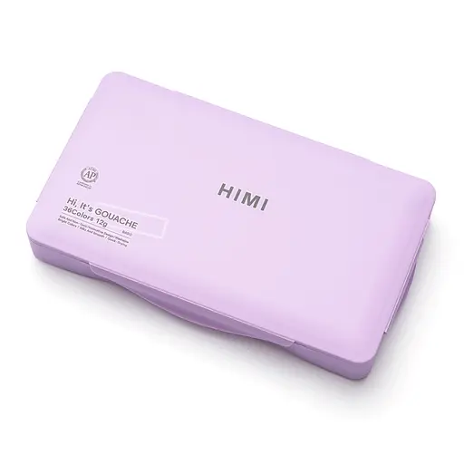 Набор гуашевых красок Twin Cup 36×12 мл фиолетовый пластиковый пенал HIMI - фото 1