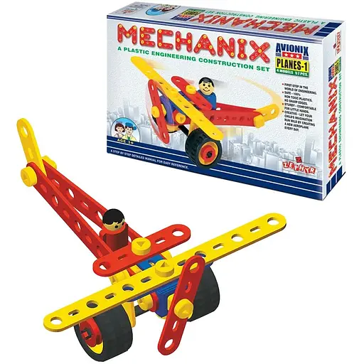 Конструктор Mechanix Літак №1 поліпропіленовий розвиваючий 57 елм./4 моделей - фото 1