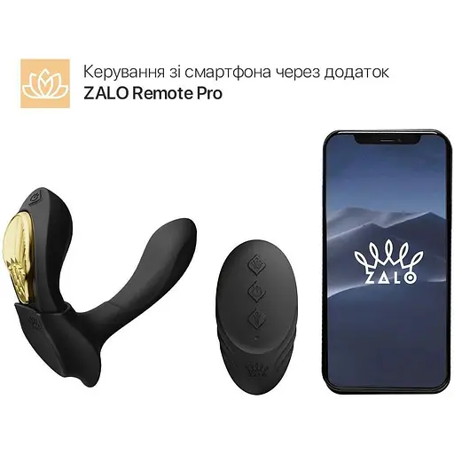 Смарт-вибратор в трусики Zalo AYA Obsidian Black насадка и пульт ДУ - фото 2
