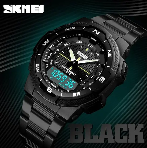 Чоловічий наручний годинник Skmei Marshal Black VIP - фото 3