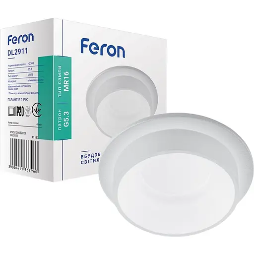 Світильник точковий Feron DL2911 MR16 круг білий матовий (41133)