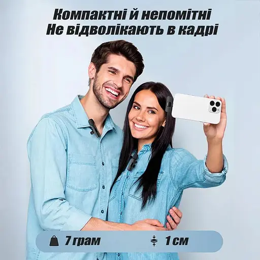 Мікрофон петличний бездротовий Mini Mic Pro USB Type-C 2 шт - фото 9