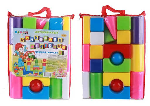 Конструктор "Цветной городок-1" в сумке (21 дет), Бамсик 27*36*6 см 5604