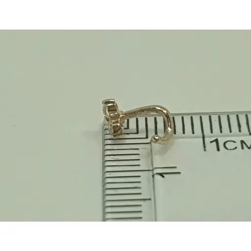 Золотая серьга-пирсинг Favoritum в нос с фианитом. 311143 - фото 5