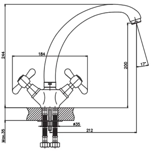 Смеситель для кухни Haiba DominoX 273 HB0084 - фото 2