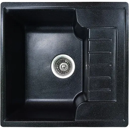 Гранітна кухонна мийка Romzha Klasicky 51 Antracit (902) з крилом - фото 1