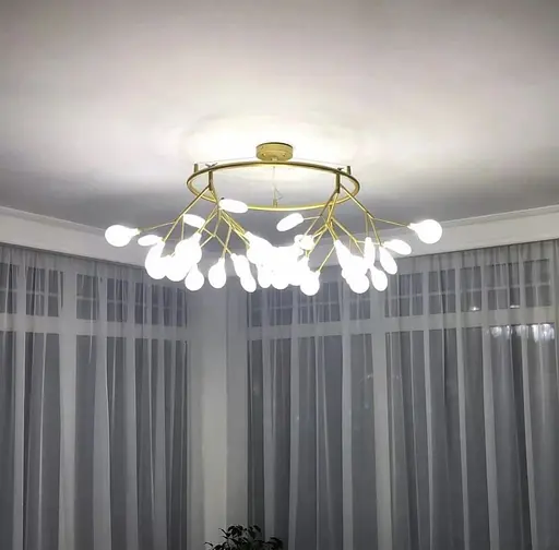 Современная люстра-кольцо золотистого цвета на 27 ламп Line.F Цвет плафона Графитовый - фото 4