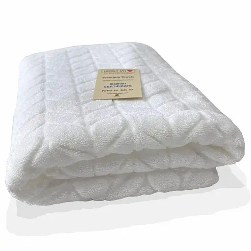 Полотенце банное Lovely Svi хлопок жаккардовый для ванной, гостиниц, СПА - 70 х 140 см Milano Белый (681124)