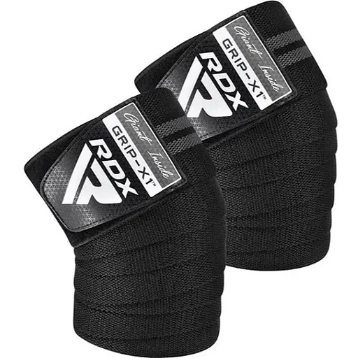 Бинти на коліна RDX KR11 GYM Knee Wrap Black/Grey (WAH-KR11BG) - фото 1