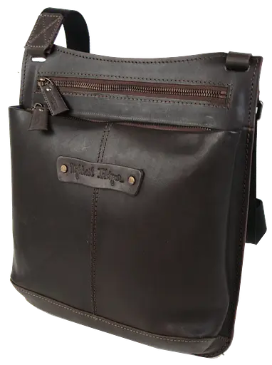 Мужская кожаная сумка через плечо коричневая Mykhail Ikhtyar sum0028781 - фото 5