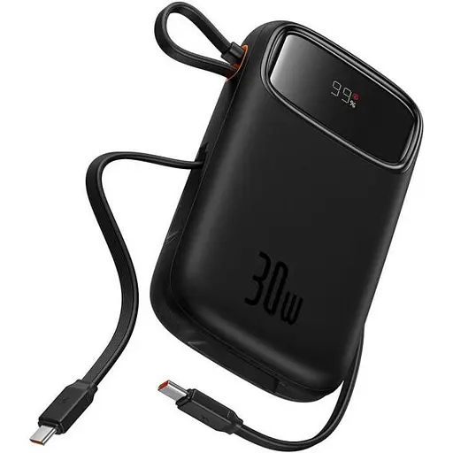 Зовнішній акумулятор power bank Baseus QPow2 20000 mAh 30w (P10055009113-00) чорний - фото 1