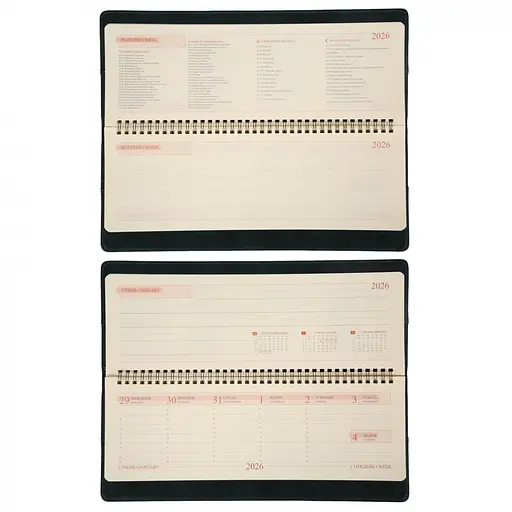 Планинг еженедельник настольный 34 х 13 см Leo Planner датированный 2026 Case темный изумруд 128 страниц (252678) - фото 7