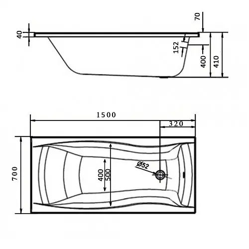 Ванна Cersant Profea 150x70 S301-277 - фото 3