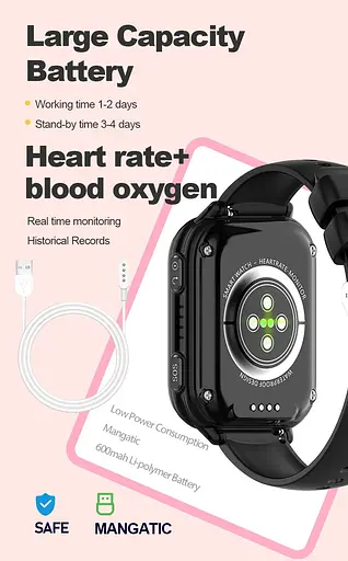 Смарт-годинник-телефон дитячі Wonlex KT33 з камерою WI-FI GPS SIM-карта силіконовий ремінець Blue (17776) - фото 10