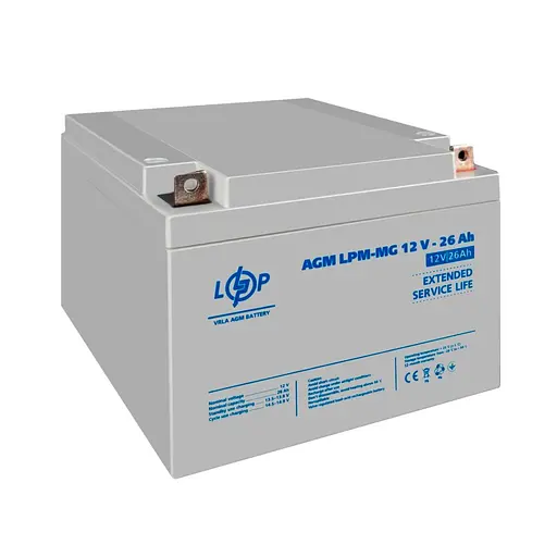 Аккумуляторная батарея LogicPower LPM 12V 26AH (LPM-MG 12 - 26 AH) AGM мультигель - фото 4