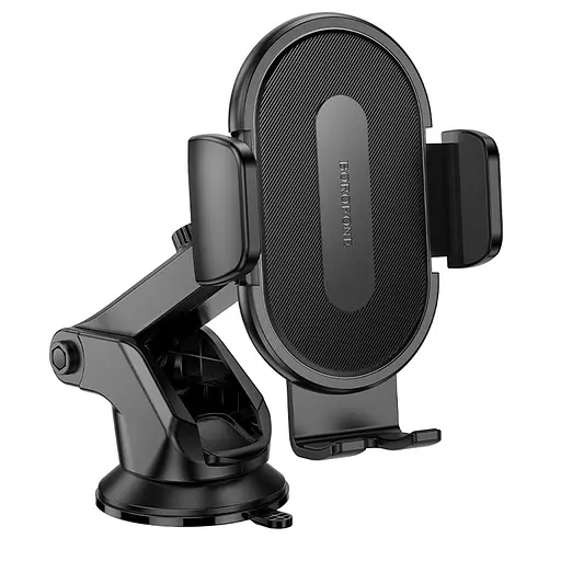 Автотримач для телефона BOROFONE BH134 Rio push-type car holder (center console) Black - фото 1