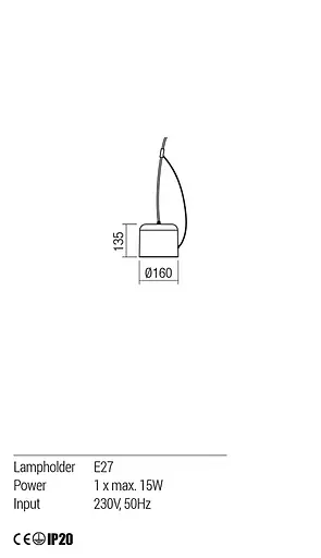 Подвесной светильник Redo DODO MODUL CU FIR SUSPENSIE 5M 1X42W E27 WH (5.1.1) PC5 WH - фото 2