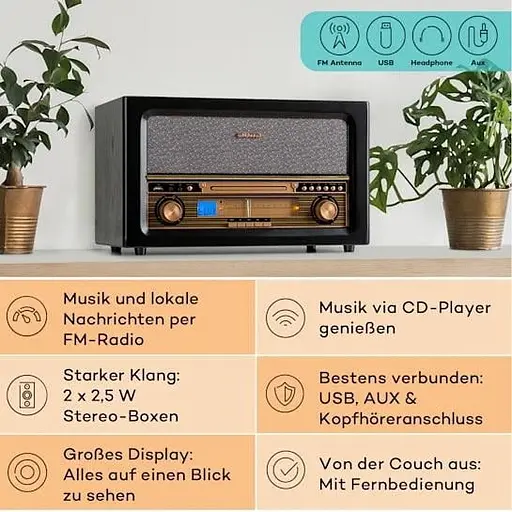 Стереосистема ретро Auna Belle Epoque Retro Stereo (10040055) - фото 6