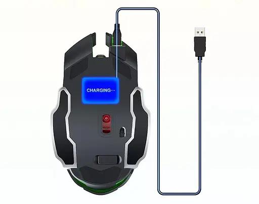 Компьютерная мышь T-Wolf Q13 беспроводная игровая с подсветкой Strip Black Original - фото 5