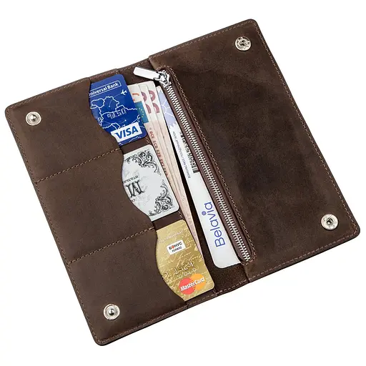 Мужской кожаный кошелек Shvigel 19х9.5х1 см acs0016053 - фото 3