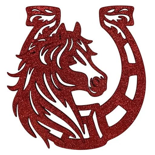 Елочная игрушка MIS LT Лошадь-подкова 11х11х0,5 см красный - фото 1