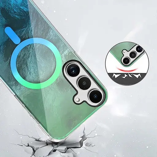 Чехол TPU Epik Shiny Mountain (MagFit) для Samsung Galaxy S24 FE Green/Blue - фото 2