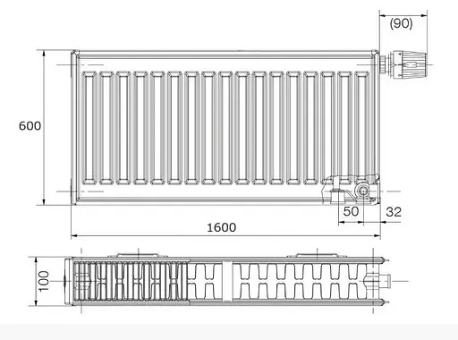 Радіатор сталевий Korado 22VK 600x1600 мм нижнє підключення Білий 30412 - фото 2