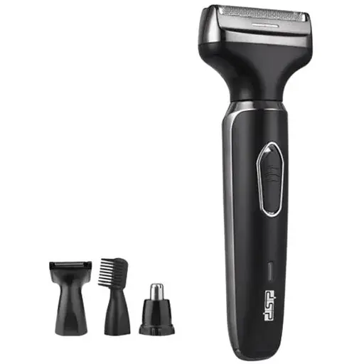 Аккумуляторная мужская электробритва DSP 60074 нержавеющая сталь триммер 4в1 для бороды носа волос 3 Вт Черный - фото 1