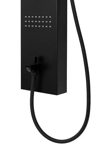Душова панель Corsan Kaskada black з виливом A014MBLW, Чорний матовий - фото 2