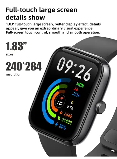 Розумний годинник SENBONO IDW25 з повноекранним сенсорним екраном, рожеві - фото 4