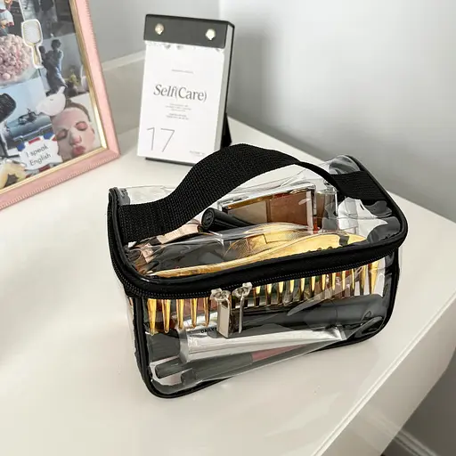 Набір з трьох косметичок-валізок (чорний) - фото 3